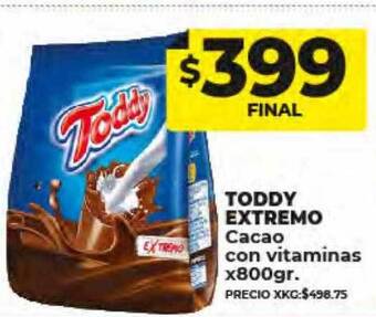 Supermayorista Vital Toddy extremo cacao con vitaminas oferta