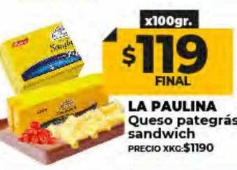 Supermayorista Vital La paulina queso pategrás sandwich oferta