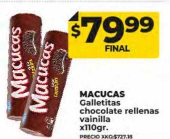 Supermayorista Vital Macucas galletitas chocolate rellenas vainilla oferta
