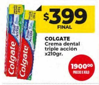 Supermayorista Vital Colgate crema dental triple acción oferta