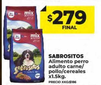 Supermayorista Vital Sabrositos alimento perro adulto carne pollo cereales oferta