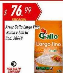 Supermercados Comodin Arroz gallo largo fino bolsa oferta