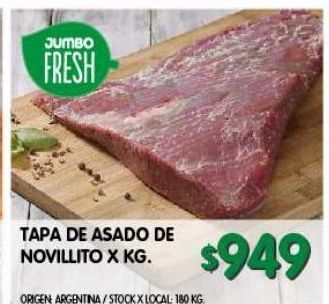 Jumbo Tapa de asado de novillito x kg oferta