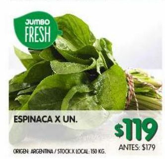 Jumbo Espinaca x un oferta