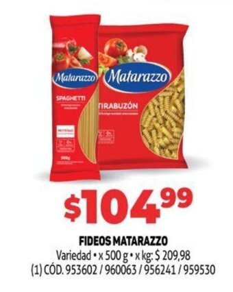 Makro Matarazzo Fideos oferta