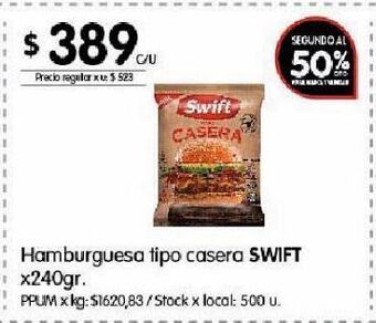 Disco Hamburguesa tipo casera swift x 240g oferta