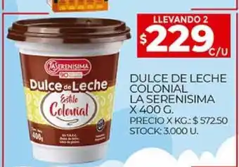 Supermercados DIA Dulce De Leche Colonial La Serenisima X 400 G oferta