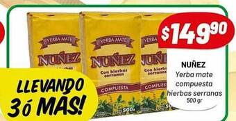 Almacor Nuñez yerba mate compuesta hierbas serranas oferta