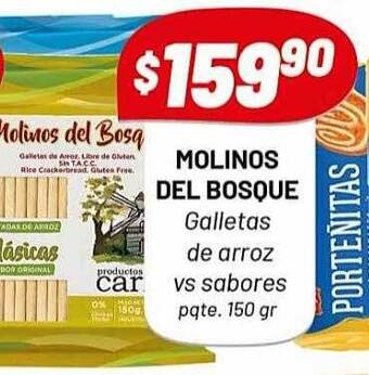 Almacor Molinos del bosque galletas de arroz vs sabores oferta