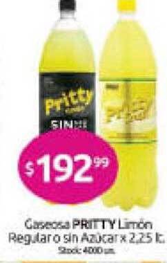 Cordiez Gaseosa pritty limón regular o sin azúcar oferta
