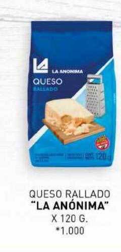 La Anonima Queso rallado oferta