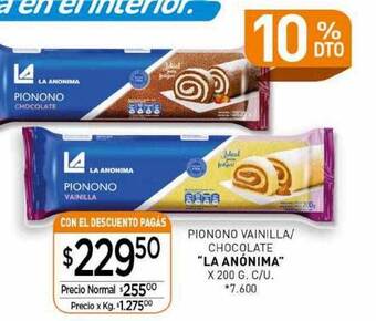 La Anonima Pionono vainilla chocolate oferta