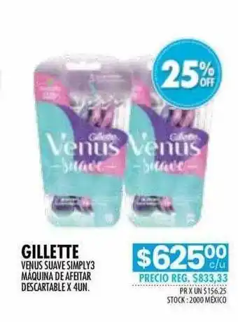 Gillette venus suave simply3 maquina de afeitar descartable