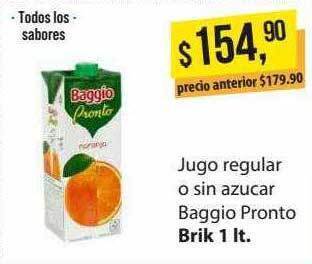 Supermercados Damesco Jugo regular o sin azucar baggio pronto oferta