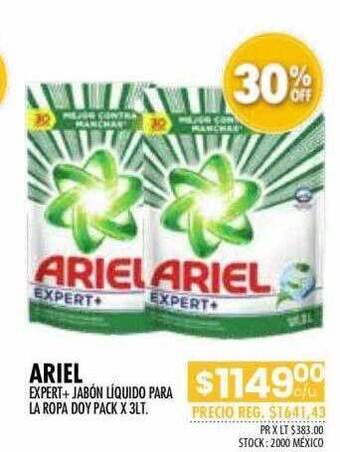 Ariel expert + jabón líquido para la ropa doy pack
