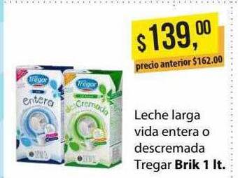Supermercados Damesco Leche larga vida entera o descremada tregar oferta