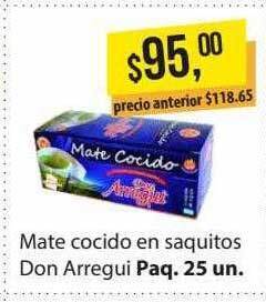Supermercados Damesco Mate cocido en saquitos don arregui oferta