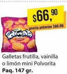 Supermercados Damesco Galletas frutilla vainilla o limón mini polvorita oferta