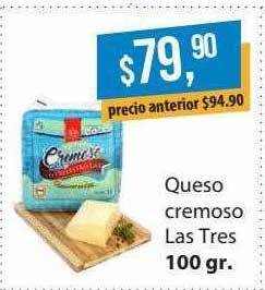 Supermercados Damesco Queso cremoso las tres oferta