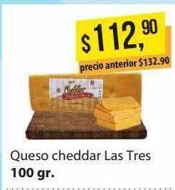 Supermercados Damesco Queso cheddar las tres oferta