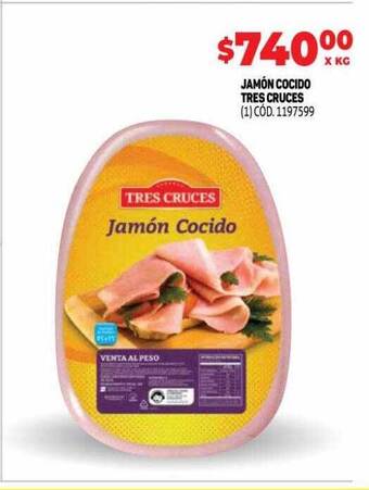 Makro Jamón cocido tres cruces oferta