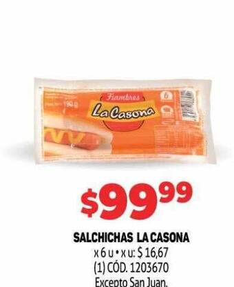 Makro Salchichas la casona oferta
