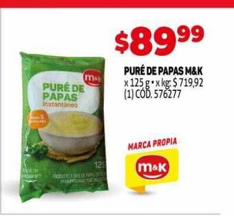 Makro Puré de papas m&k oferta