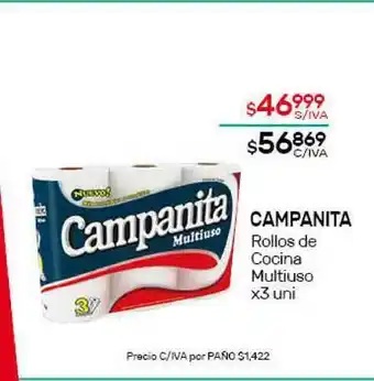 Nini Mayorista Campanita Rollos De Cocina Multiuso x 3uni oferta