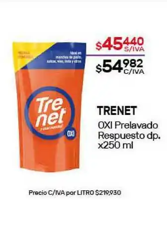Nini Mayorista Trenet Oxi Prelavado Respuesto Dp. x 250ml oferta