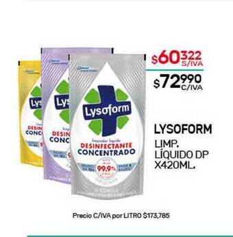 Nini Mayorista Lysoform Limp. Líquido Dp x 420ml oferta