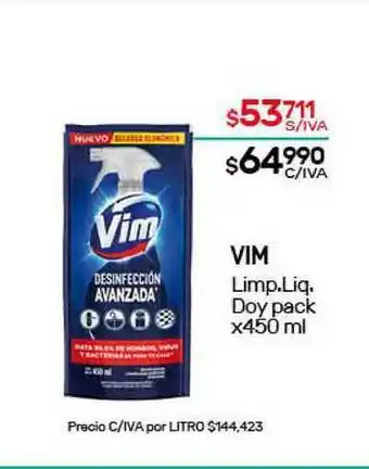 Nini Mayorista Vim Lim. Liq. Doy Pack x 450ml oferta