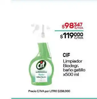 Nini Mayorista Cif Limpiador Biodegr. Baño Gatillo x 500ml oferta