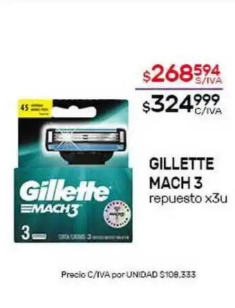 Nini Mayorista Gillette Mach 3 Repuesto x 3u oferta