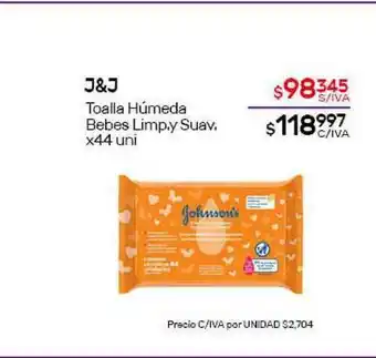 Nini Mayorista J&j Toalla Húmeda Bebes Limp. Y Suav. x 44uni oferta