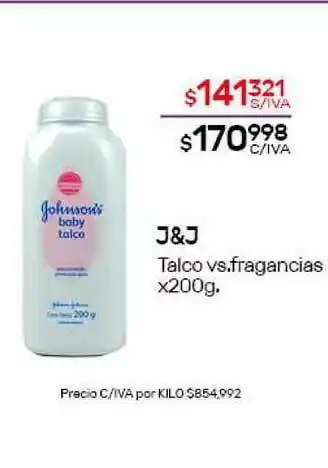 Nini Mayorista J&j Talco Vs. Fragancias x 200g oferta