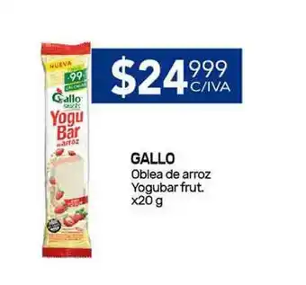 Nini Mayorista Gallo Oblea De Arroz Yogubar Frut. x 20g oferta