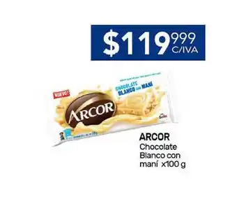 Nini Mayorista Arcor Chocolate Blanco Con Maní x 100g oferta