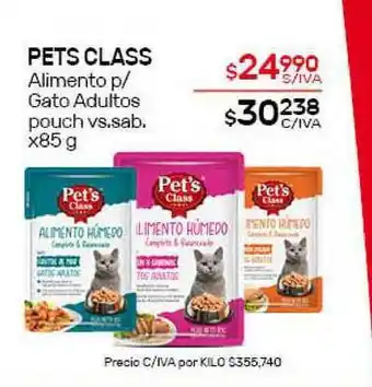Nini Mayorista Pets Class Alimento P Gato Adultos Pouch Vs. Sab. x 85g oferta