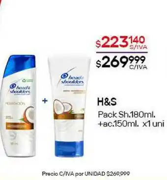 Nini Mayorista H&s Pack Sh. 180ml + Ac. 150ml. x 1 uni oferta