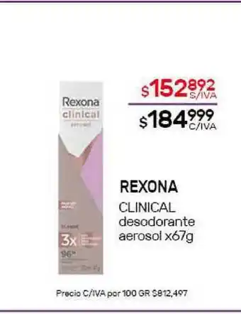 Nini Mayorista Rexona Clinacal Desodorante Aerosol x 67g oferta