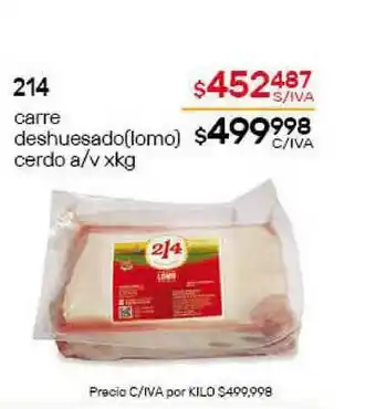 Nini Mayorista 214 Carre Deshuesado (lomo) Cerdo oferta