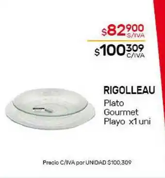Nini Mayorista Rigolleau Plato Gourmet Playo x 1 uni oferta