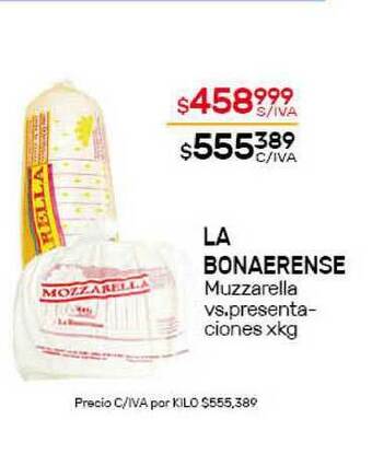Nini Mayorista La Bonaerense Muzzarella Vs. Presentaciones oferta