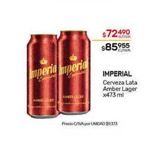 Nini Mayorista Imperial Cerveza Lata Amber Lager x 473ml oferta