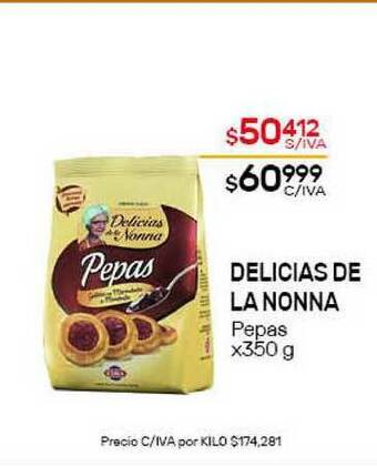 Nini Mayorista Delicias De La Nonna Pepas x 350g oferta