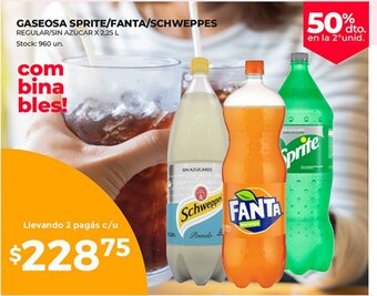 Supermercados Tadicor Gaseosa Sprite/Fanta/Schweppes oferta