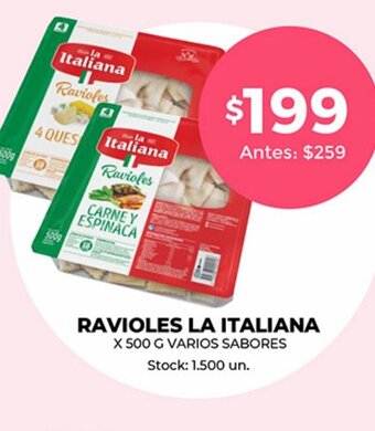 Supermercados Tadicor Ravioles La Italiana oferta