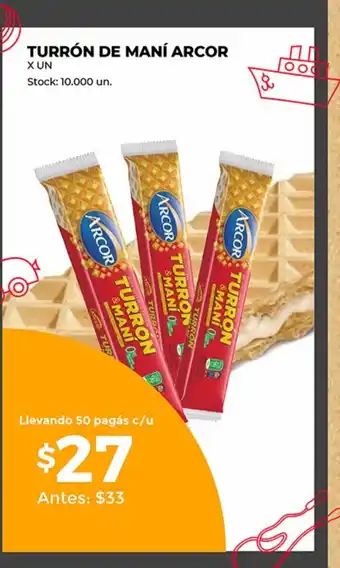 Supermercados Tadicor Turrón de Maní Arcor oferta