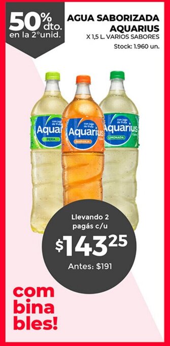 Supermercados Tadicor Agua Saborizada Aquarius oferta