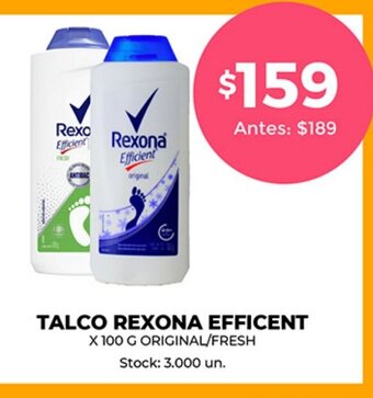 Supermercados Tadicor Talco Rexona Efficent oferta